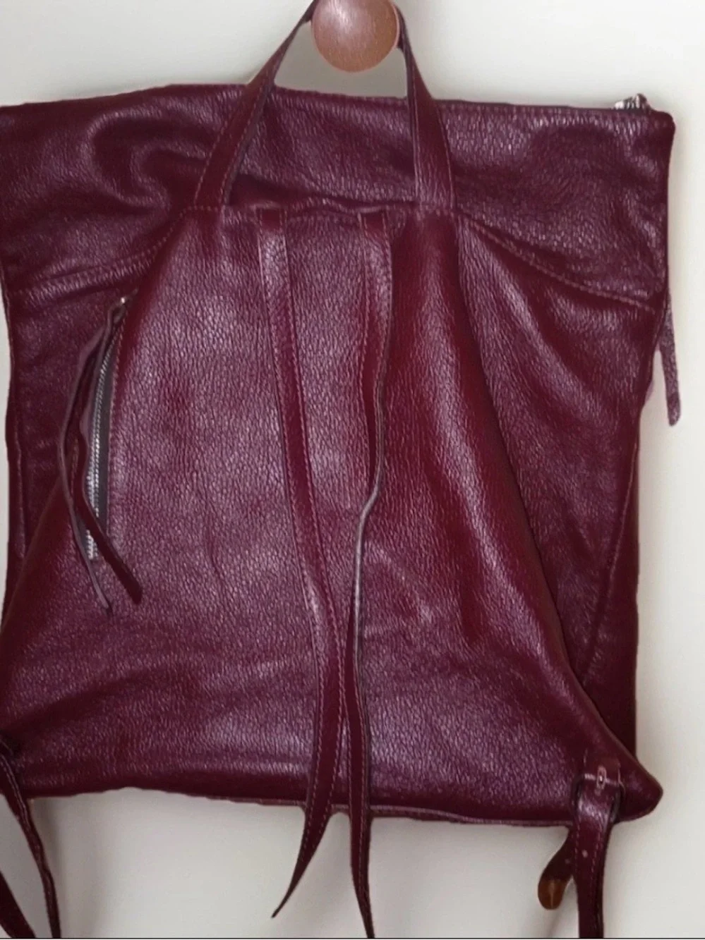 Women's Burgundy Leather Backpack Tote by Gianni Chiarini. The perfect NEUTRAL.